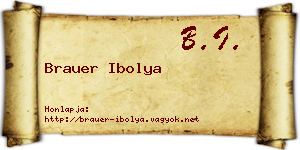 Brauer Ibolya névjegykártya